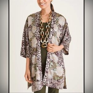 Chico’s Floral Animal-Print Ruana Wrap